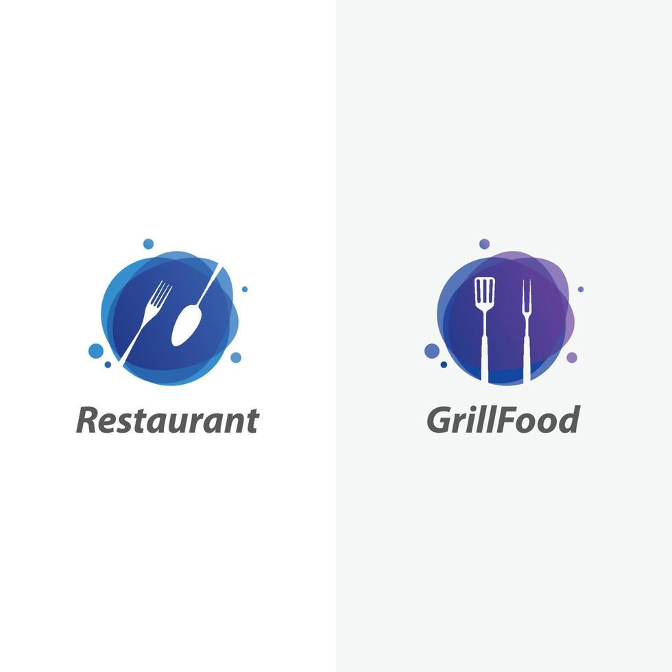 uppsättning av restaurang logotyp design mallar vektor