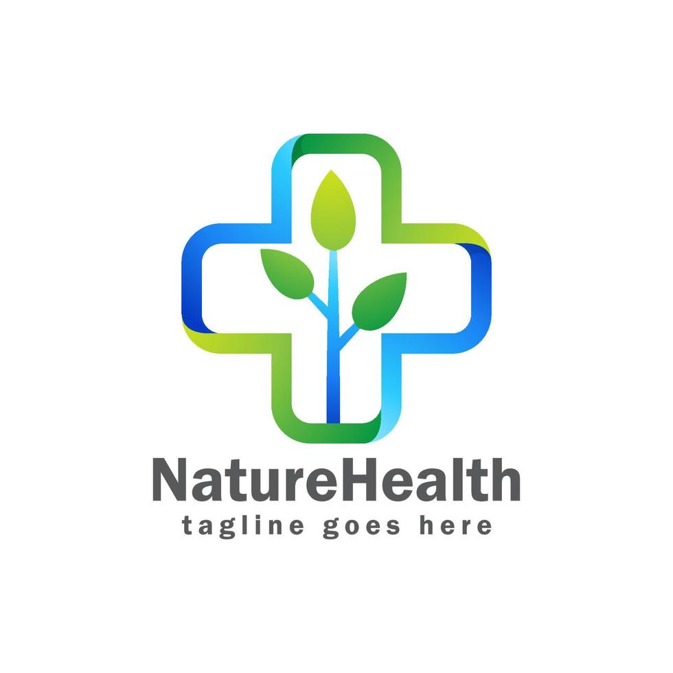 natur hälsa logotyp design mall vektor