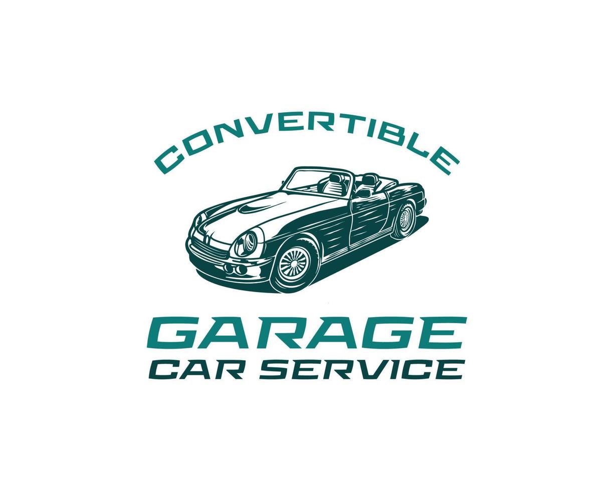 klassischer Sportwagen Retro-Auto. Oldtimer. Cabrio-Service-Logo-Design-Vektor-Illustration vektor