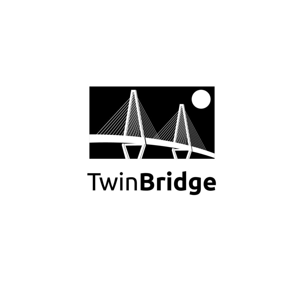 Inspiration für das Design von Twin Bridge-Logos vektor