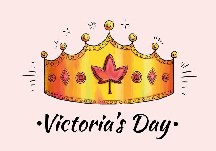 Akvarell kanadensisk krona för att fira Victoria's Day Vector