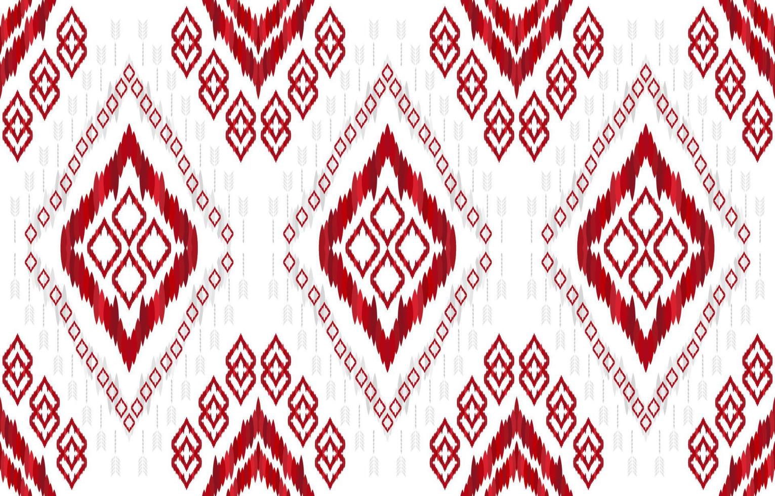 rote und silberne Ikat-Muster. geometrischer Stammes-Vintage-Retro-Stil. Ethno-Stoff Ikat nahtloses Muster. indischer navajo aztekischer ikat-druckvektor. design für hintergrundtextur stoff kleidung textil. vektor