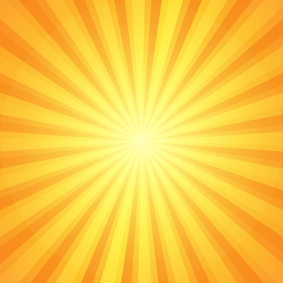 abstrakter orangefarbener sonne- oder sonnendurchbruchhintergrund. Sonnenstrahl, Sonnenlicht, Sonnenschein oder Sonnenstrahlhintergrund. grafische vorlage für banner oder werbedesign. Tapete zum Thema Sommer. kostenlose vektorillustration. vektor