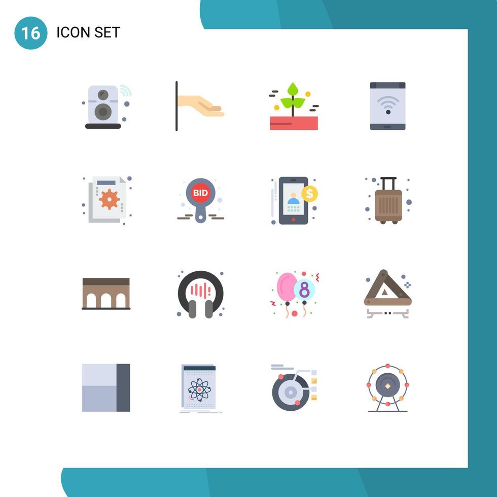 stock vektor ikon packa av 16 linje tecken och symboler för smartphone nätverk lantbruk internet regnig redigerbar packa av kreativ vektor design element