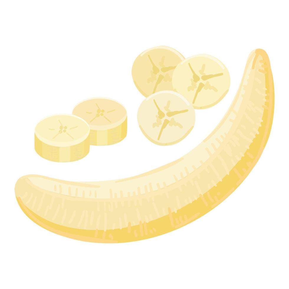 sauberer Bananen-Symbol-Cartoon-Vektor. Obst essen vektor