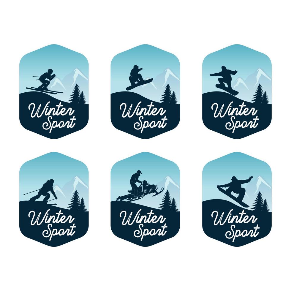 satz von wintersport-logo-design-vorlage vektor