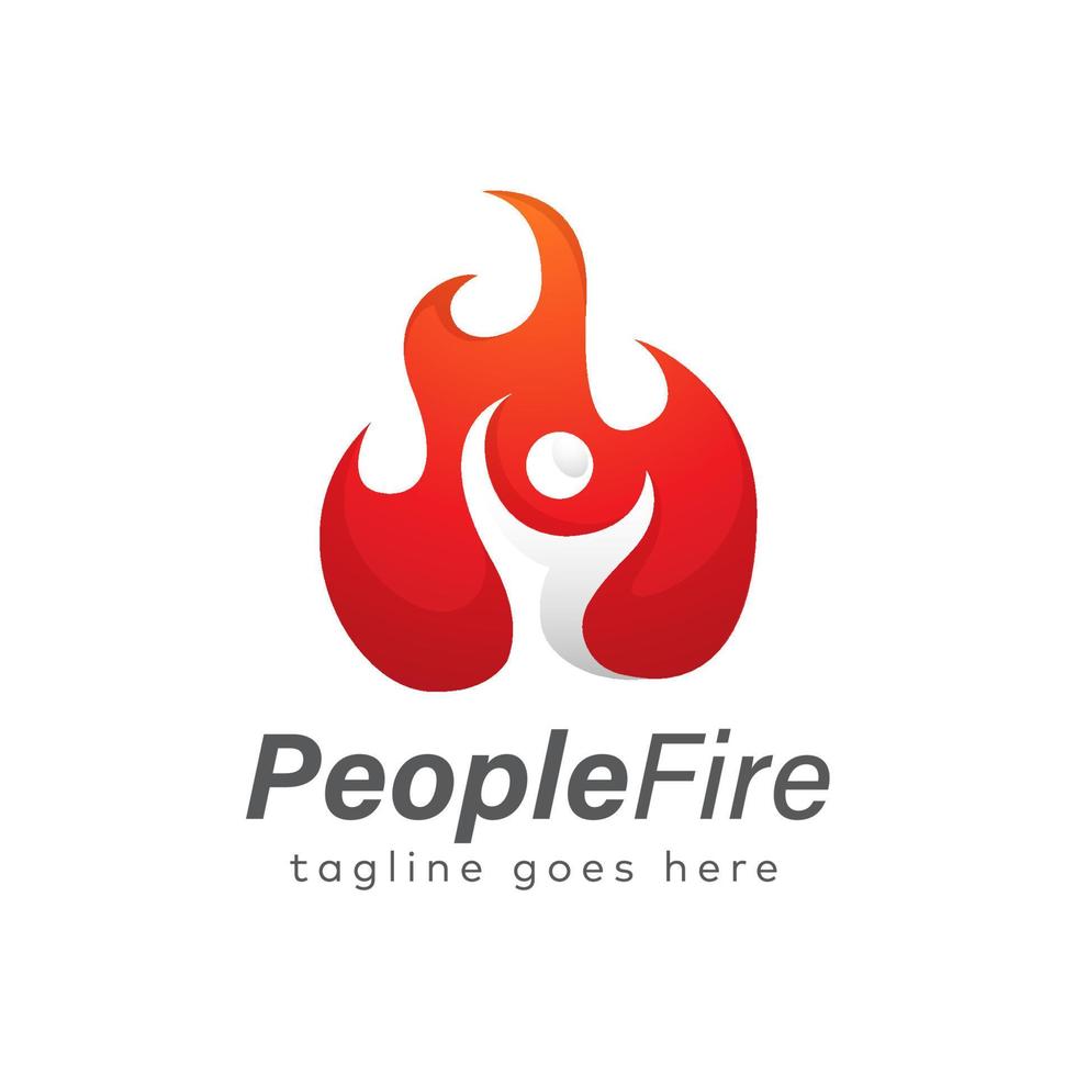 Menschen feuern Logo-Design-Vorlage vektor