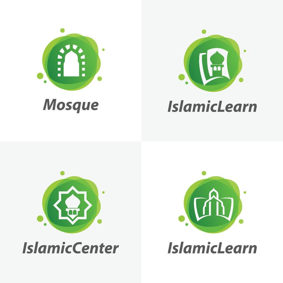 uppsättning av islamic moské logotyp design mallar vektor