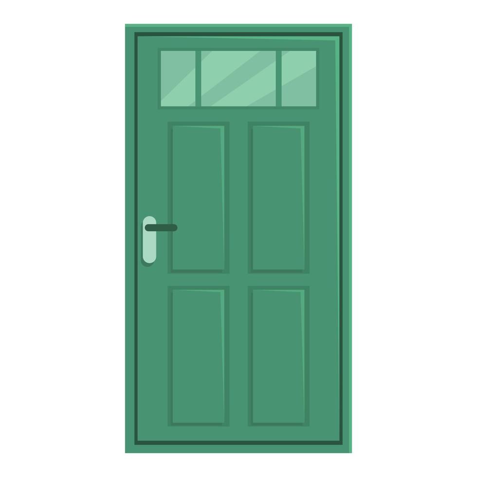 grön dörr ikon tecknad serie vektor. främre Hem vektor