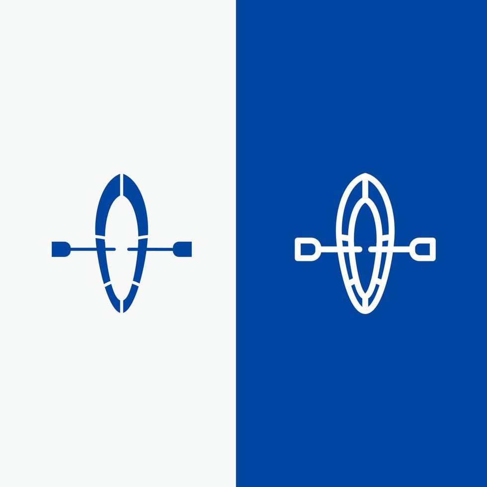 Boot Sommerstrand Linie und Glyphe festes Symbol blaues Banner Linie und Glyphe festes Symbol blaues Banner vektor