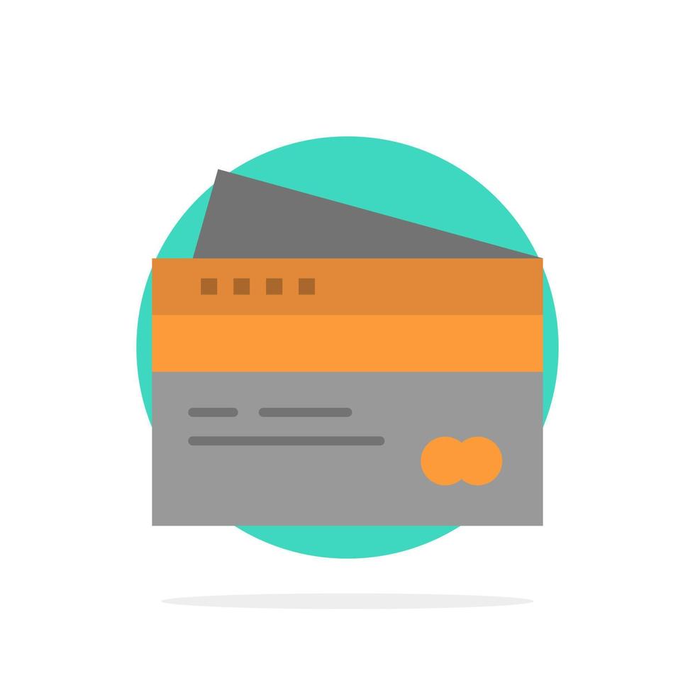 kreditera kort bank kort kort kreditera finansiera pengar handla abstrakt cirkel bakgrund platt Färg ikon vektor