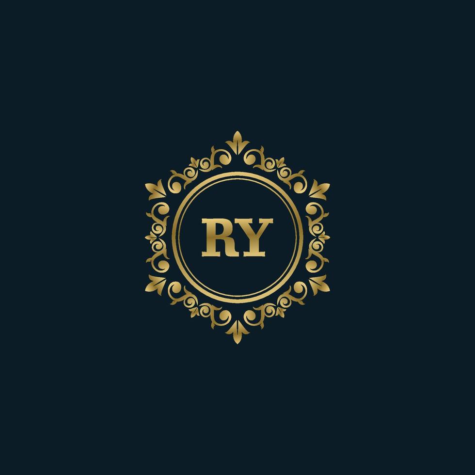 buchstabe ry logo mit luxusgoldvorlage. Eleganz-Logo-Vektorvorlage. vektor