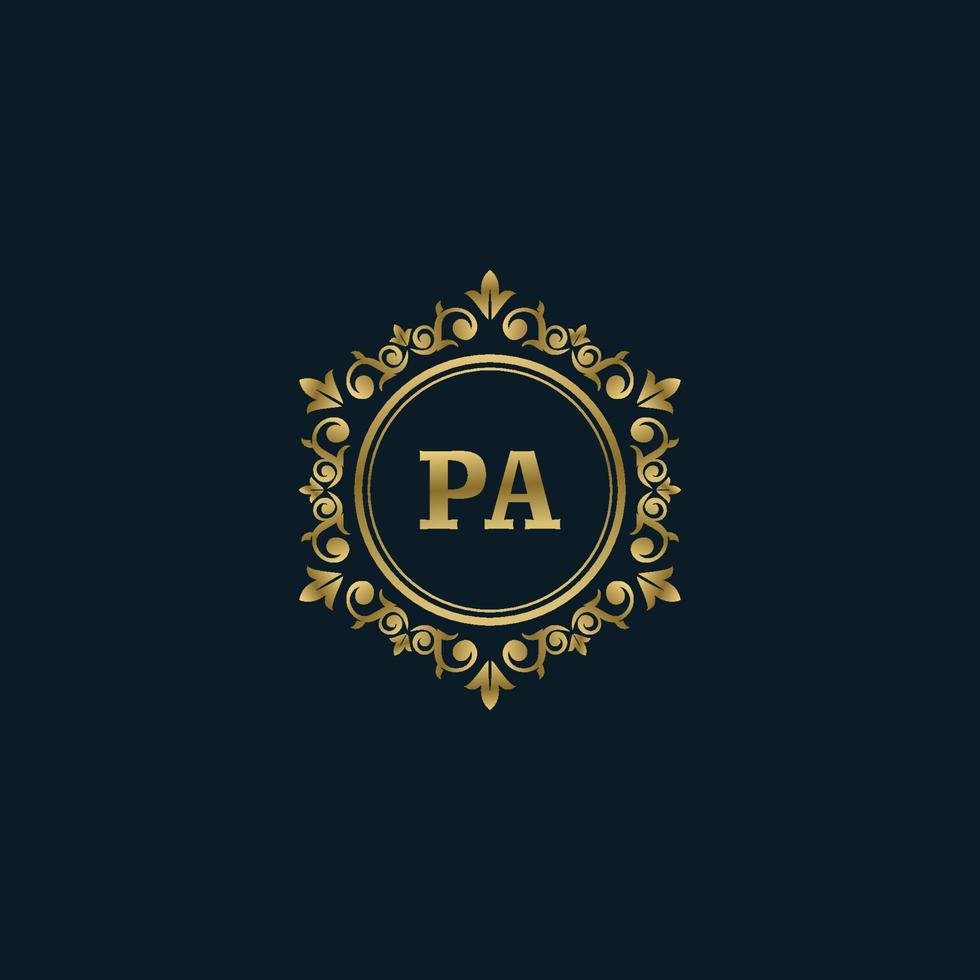 buchstabe pa logo mit luxusgoldvorlage. Eleganz-Logo-Vektorvorlage. vektor