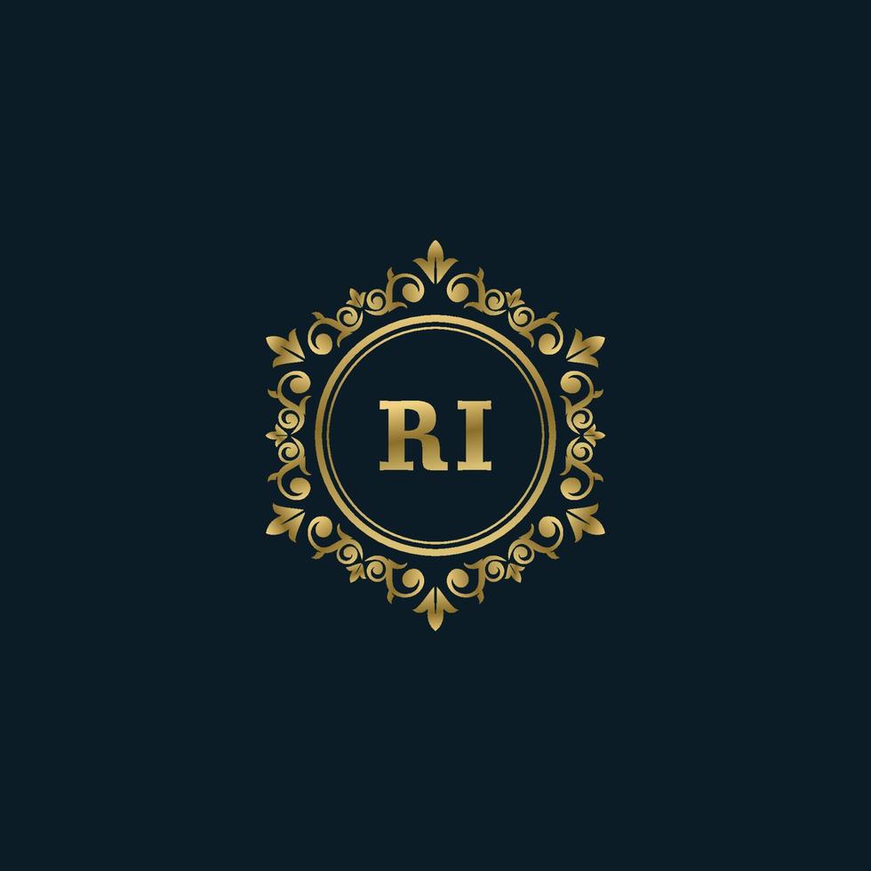 buchstabe ri logo mit luxusgoldvorlage. Eleganz-Logo-Vektorvorlage. vektor
