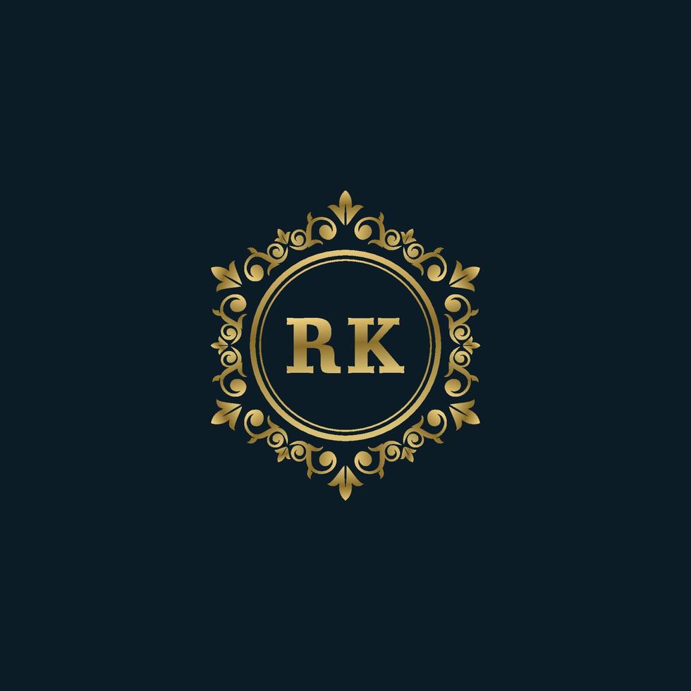 brev rk logotyp med lyx guld mall. elegans logotyp vektor mall.