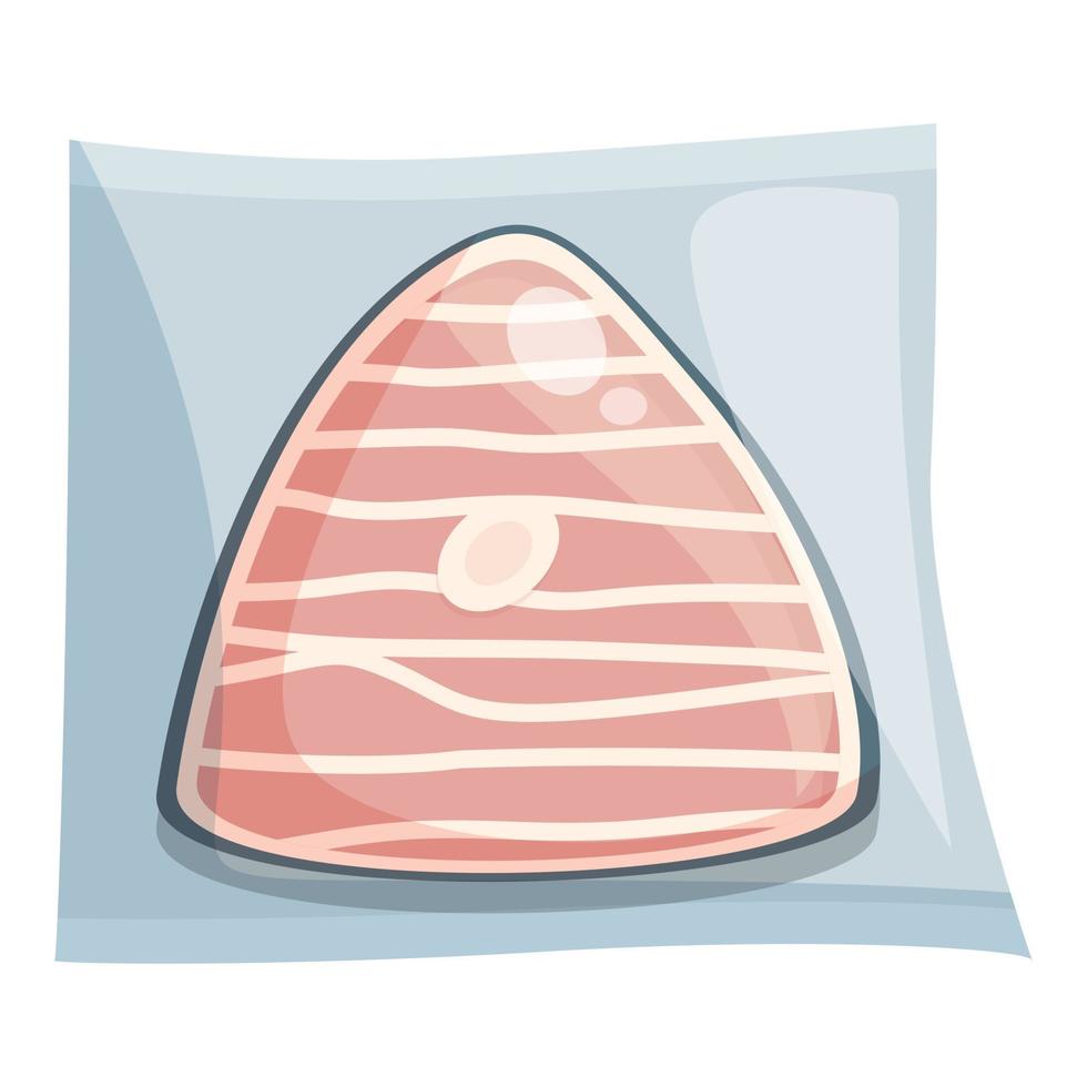 rå fisk ikon tecknad serie vektor. plast väska vektor