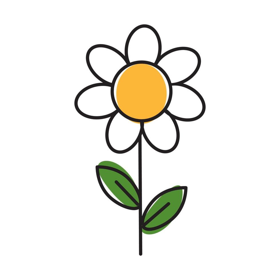 Symbolsatz Blume mit Farbe vektor