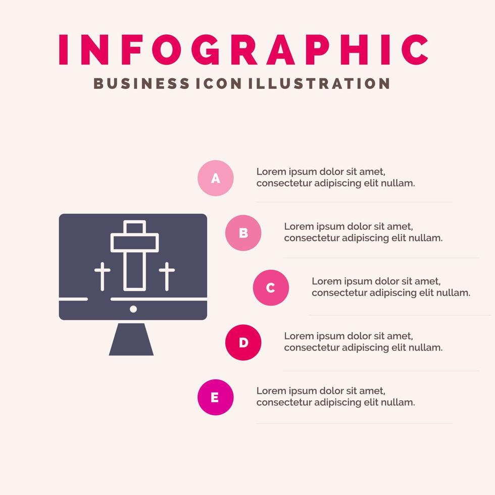 Bildschirm Osterei solide Symbol Infografiken 5 Schritte Präsentationshintergrund vektor