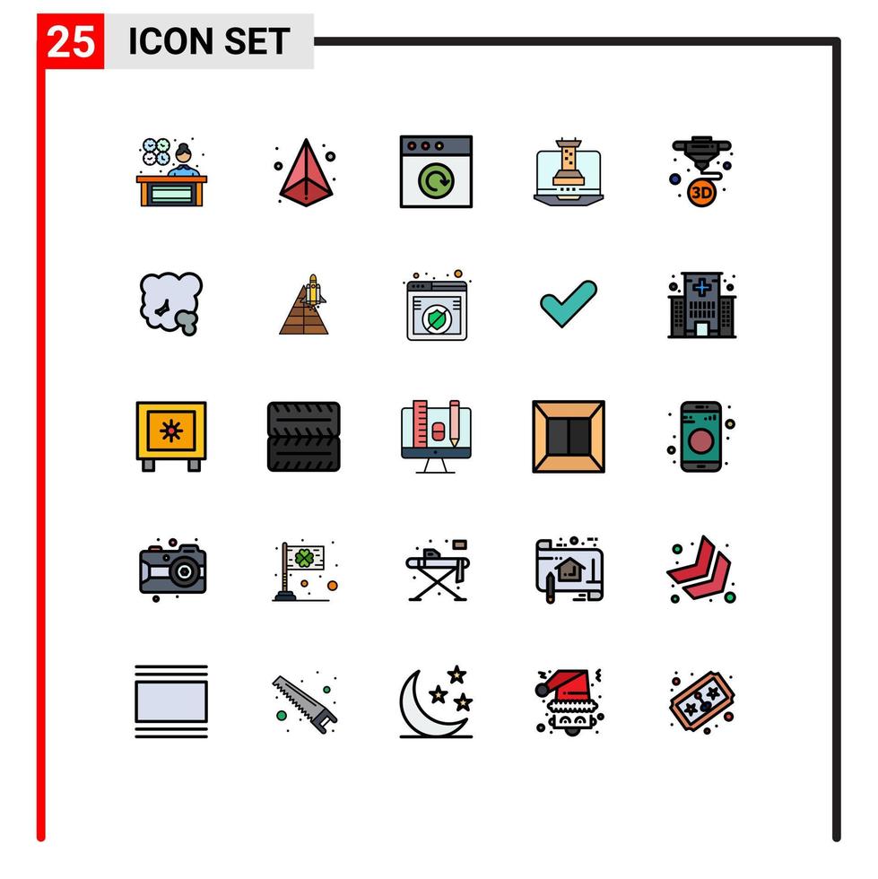 25 kreativ ikoner modern tecken och symboler av skriva ut utskrift app marknadsföring strategi redigerbar vektor design element