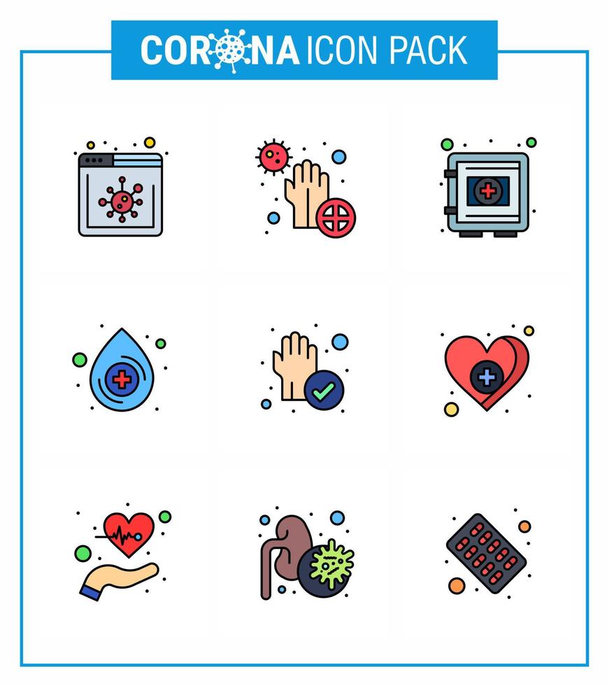 25 coronavirus nödsituation iconset blå design sådan som skydda medicinsk skåp släppa säkerhetsbox viral coronavirus 2019 nov sjukdom vektor design element