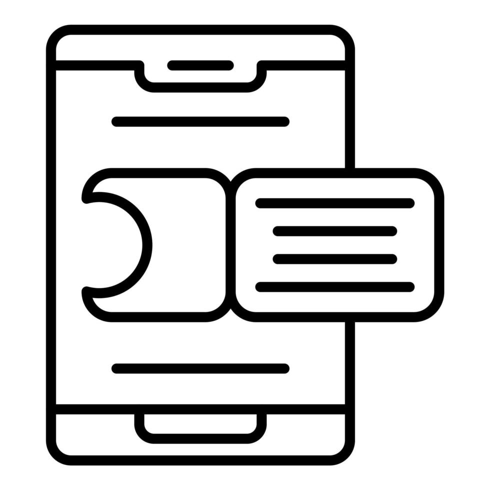 Symbol für die Linie der mobilen Bordkarte vektor