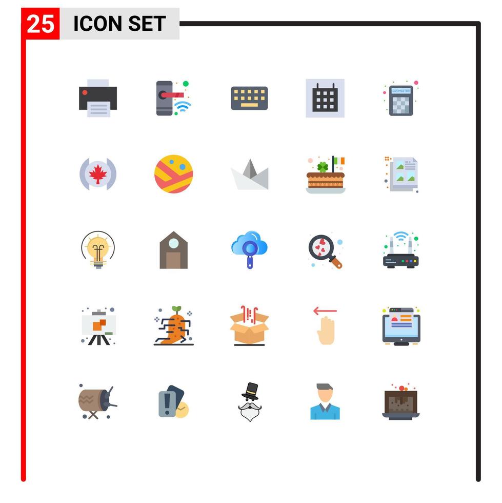 gruppe von 25 modernen flachen farben für taschenrechner-wireframe-intelligente layoutschlüssel editierbare vektordesignelemente vektor