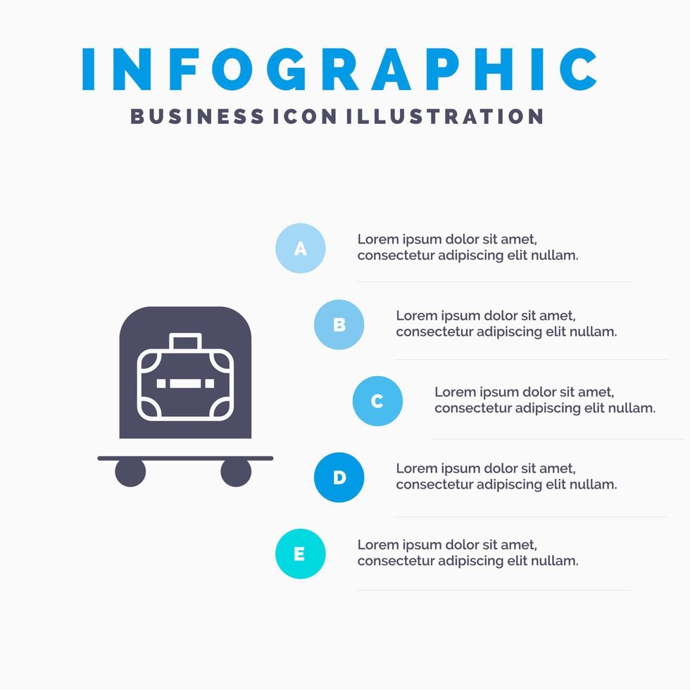 hotell bagage vagn väska infographics presentation mall 5 steg presentation vektor