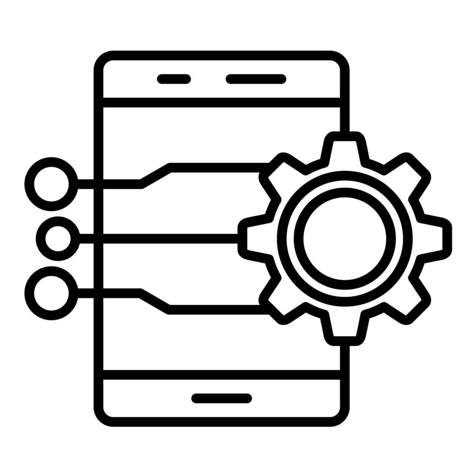 Symbol für die Projektmanagement-App-Linie vektor