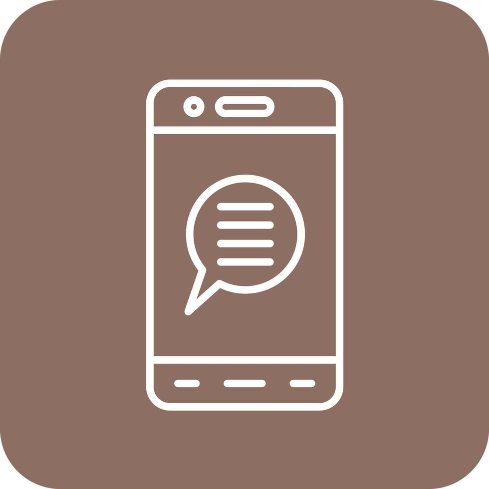 mobil chatt linje runda hörn bakgrund ikoner vektor
