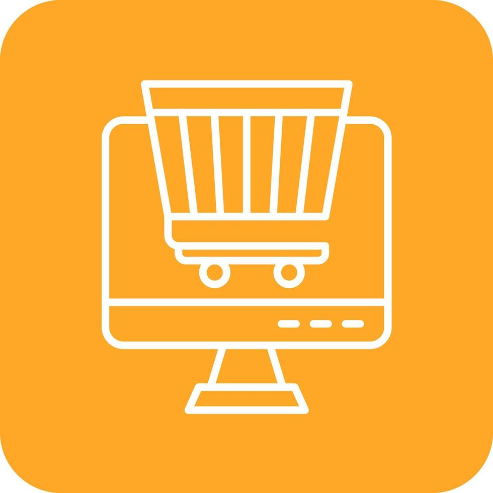 Online-Shopping-Linie runde Ecke Hintergrundsymbole vektor