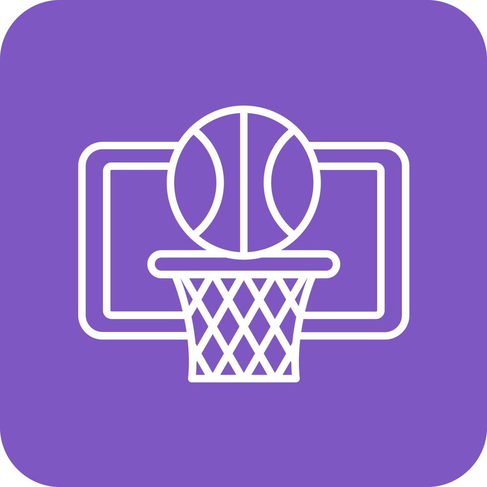 Basketballlinie runde Ecke Hintergrundsymbole vektor