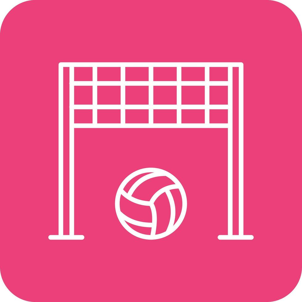 Volleyballnetzlinie runde Ecke Hintergrundsymbole vektor
