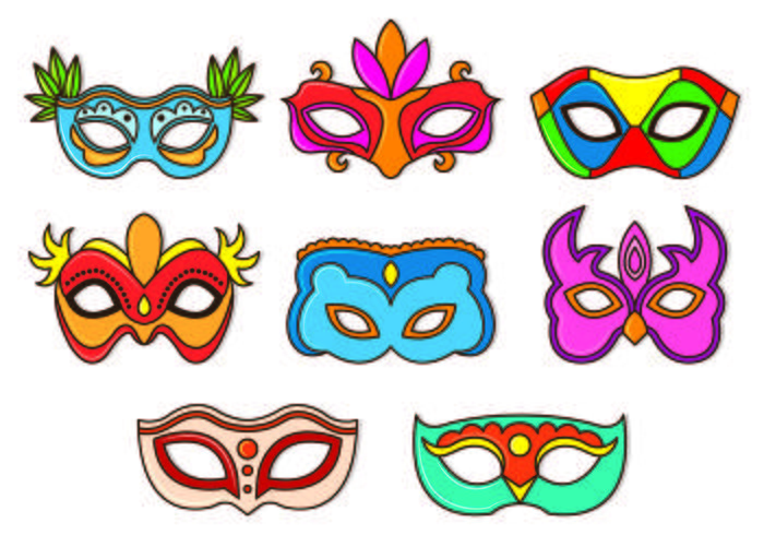 Set von Masquerade Ball Vektoren