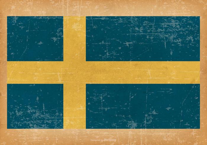 Grunge Flagge von Schweden vektor