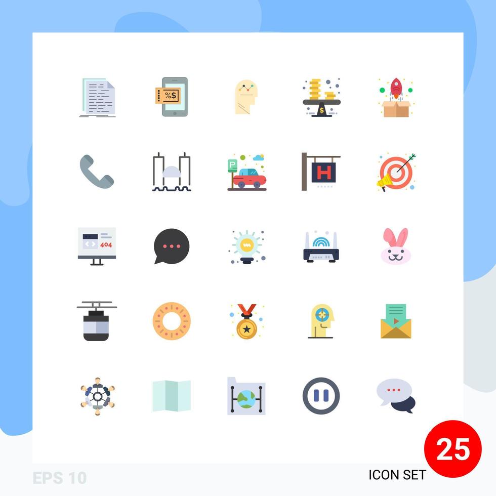 Stock Vector Icon Pack mit 25 Linienzeichen und Symbolen für Münzen Geld Benutzer Business Thinking editierbare Vektordesign-Elemente