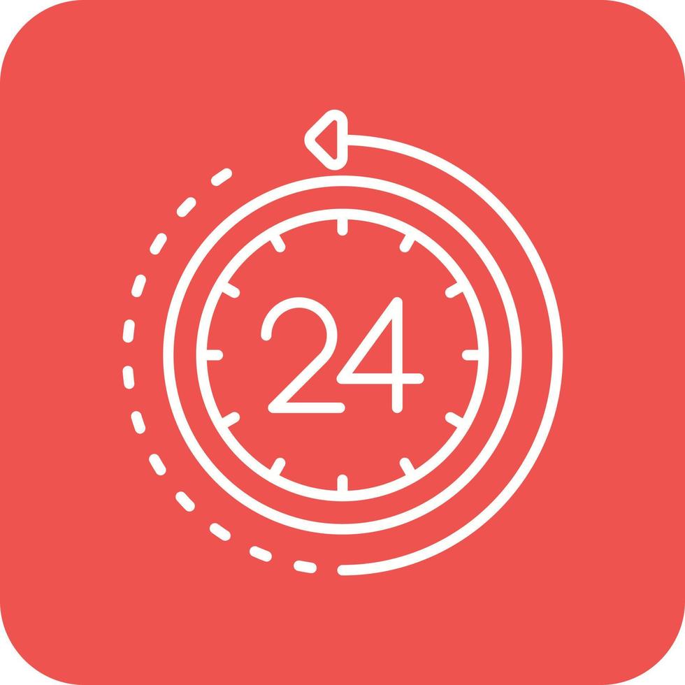 24-Stunden-Linie runde Ecke Hintergrundsymbole vektor