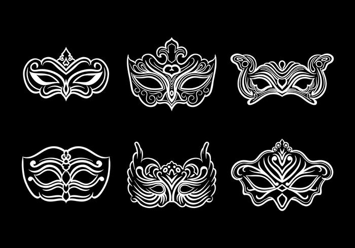 Masquerade mask ikoner vektor