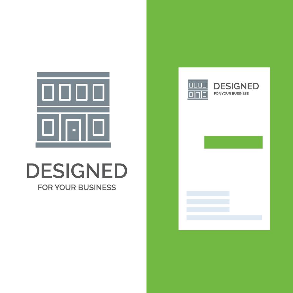 konstruktion dörr hus byggnad grå logotyp design och företag kort mall vektor
