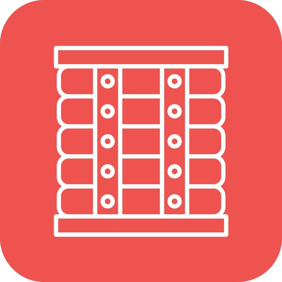 Holzkiste Linie runde Ecke Hintergrundsymbole vektor