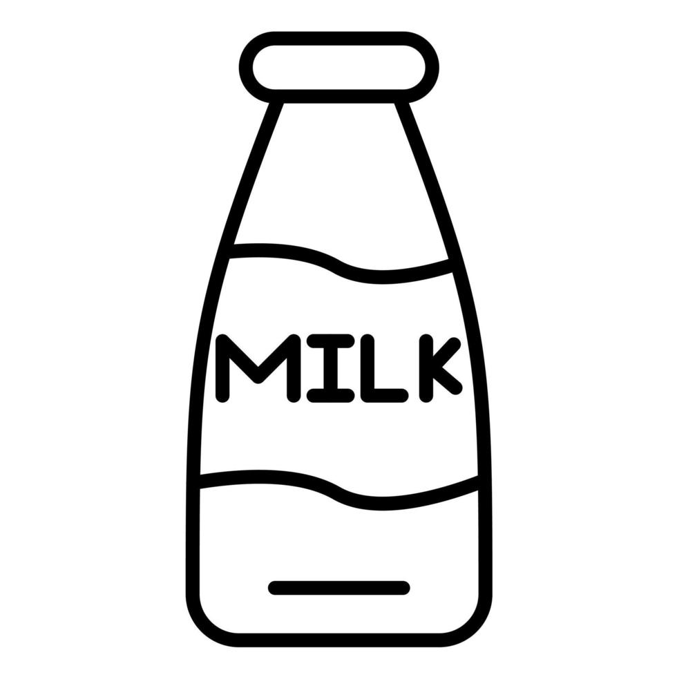 mjölkflaska linje ikon vektor