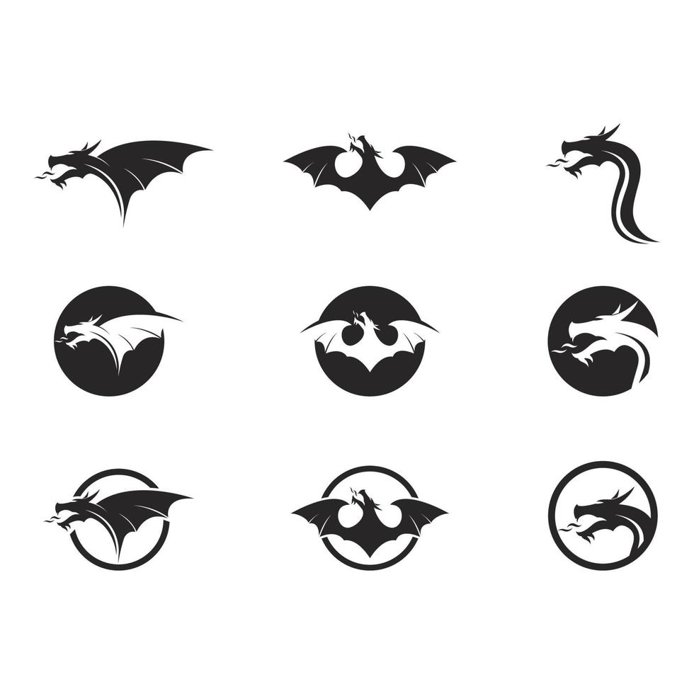 Drachen-Logo-Vektor-Vorlage Symbol-Vektor-Illustration vektor