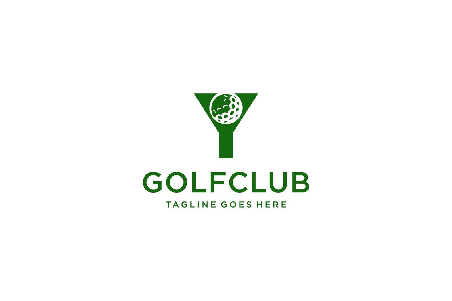 Buchstabe y für Golf-Logo-Design-Vektorvorlage, Vektoretikett des Golfsports, Logo der Golfmeisterschaft, Illustration, kreative Ikone, Designkonzept vektor