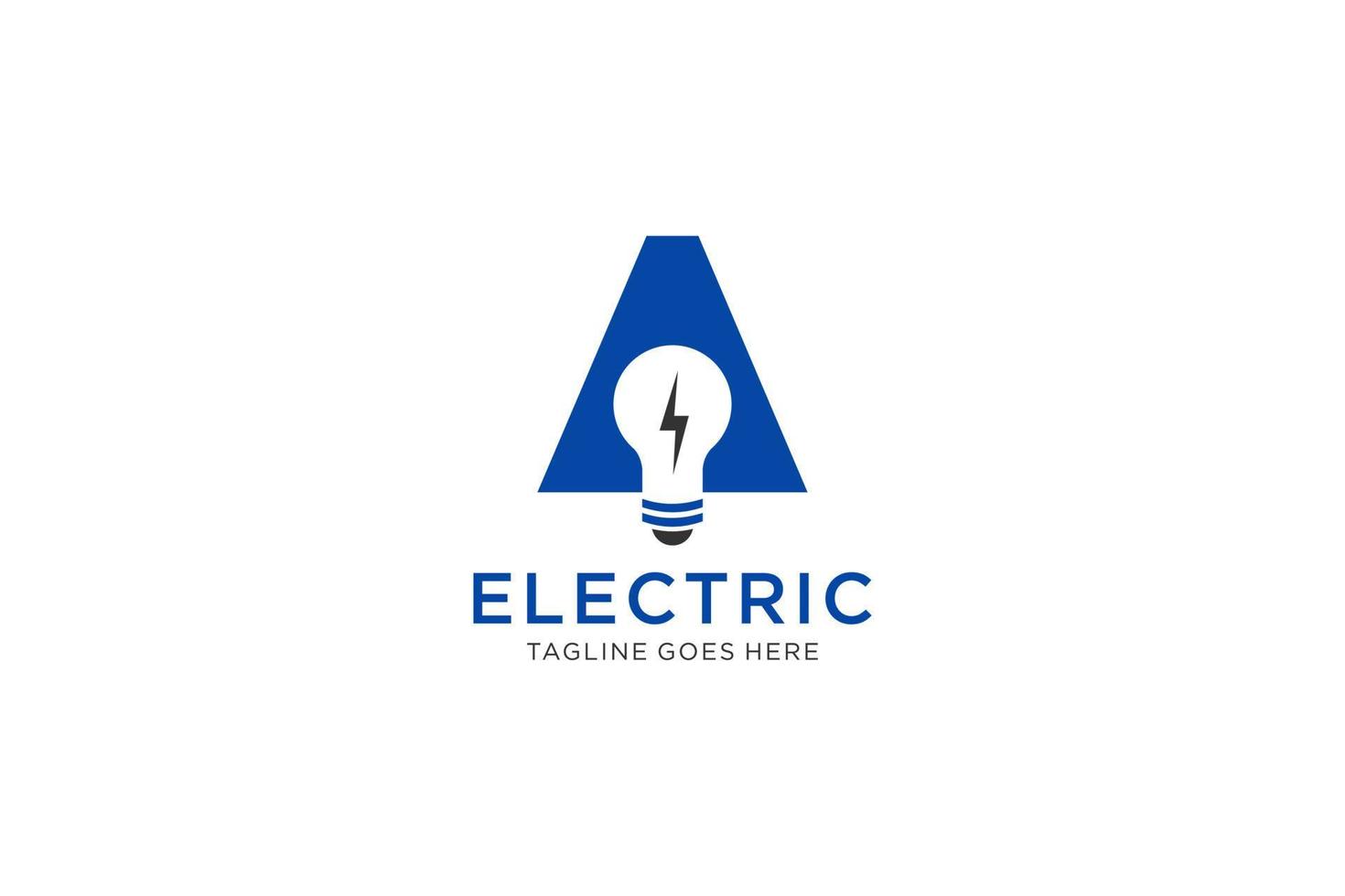 ein Brief-Logo-Design mit Glühbirne und Blitz. elektrisches Bolzen-Logo. vektor