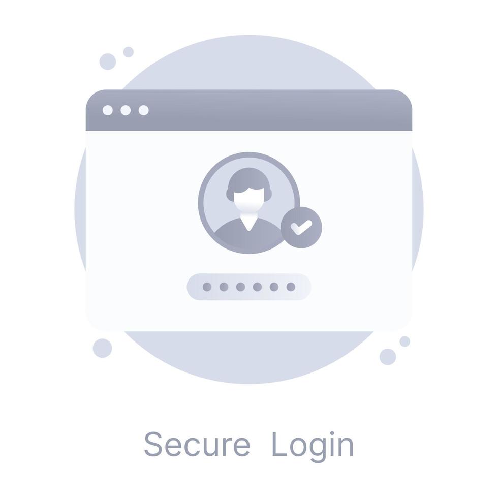 kreativt designad platt konceptuell ikon av säkra logga in vektor