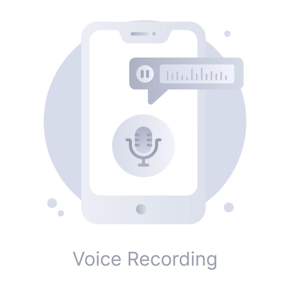 Ikone der Sprachaufzeichnung im modernen flachen Design vektor