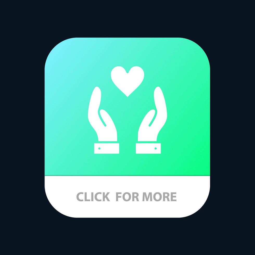 Hand Liebe Nächstenliebe Mobile App Icon Design vektor