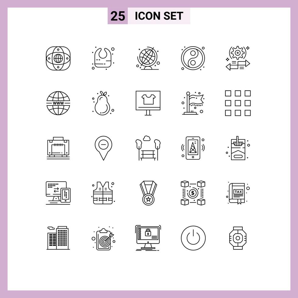 25 kreativ ikoner modern tecken och symboler av vänster redskap utbildning miljö boll redigerbar vektor design element