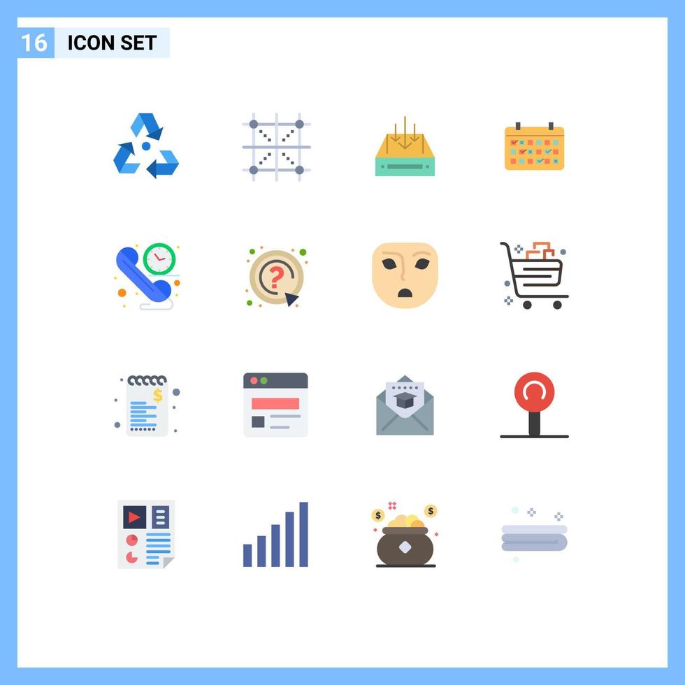 16 universell platt färger uppsättning för webb och mobil tillämpningar datum paket programmering leverans låda redigerbar packa av kreativ vektor design element