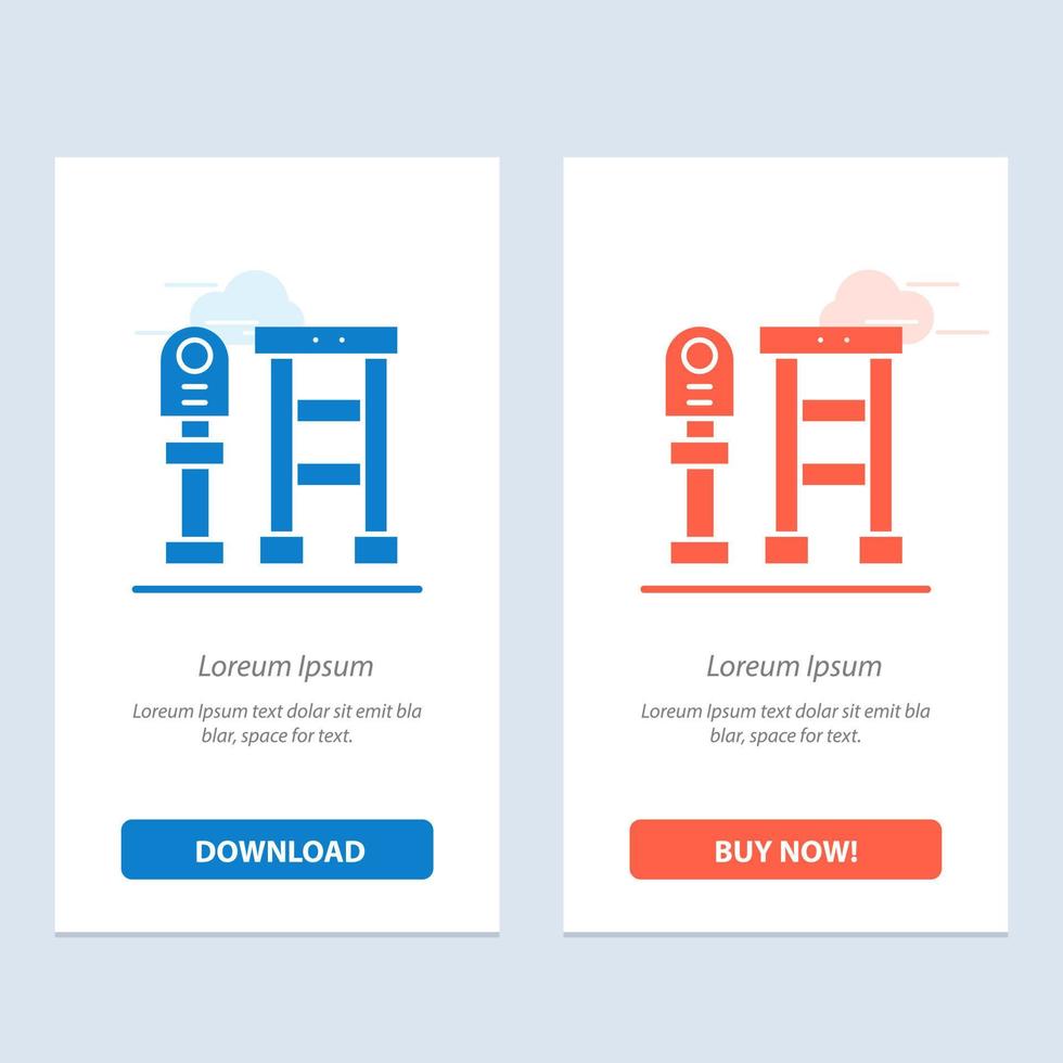 Sitzbank Bushaltestelle blau und rot jetzt herunterladen und kaufen Web-Widget-Kartenvorlage vektor