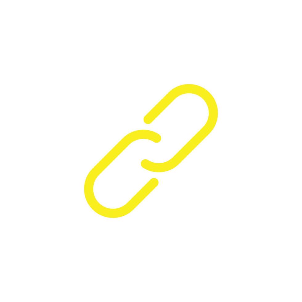 eps10 gelber Vektor Link abstrakte Linie Kunstsymbol isoliert auf weißem Hintergrund. Hyperlink- oder Kettenumrisssymbol in einem einfachen, flachen, trendigen, modernen Stil für Ihr Website-Design, Logo und mobile App